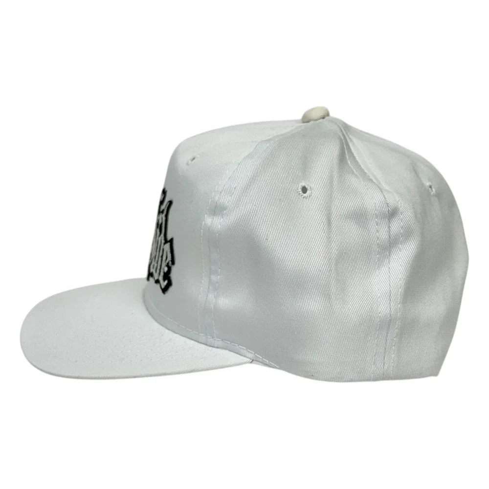 VTG 90s Young An East Side Hat Cap Snap Back White‎ Gothic Script Embroidered